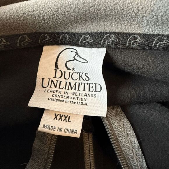 Ducks Unlimited Men's Fleece Full Zip Jacket Black Gray Size 3XL‎ - Picture 3 of 6